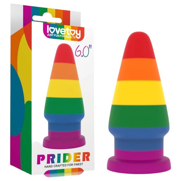 Lovetoy Prider - plug anal dilatador - 15 cm - arcoíris