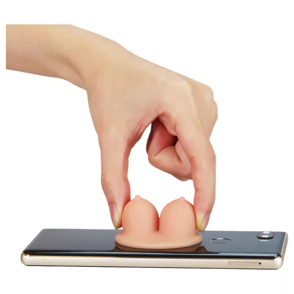 Lovetoy - soporte para móvil con ventosa - forma de pecho - color natural