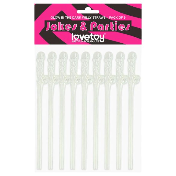 Lovetoy - pajita luminosa con pene (blanca)