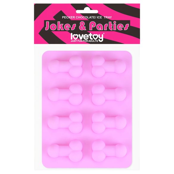 Molde rosa para hielo en forma de pene