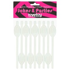 Lovetoy - pajita con forma de vagina iluminada (blanco)