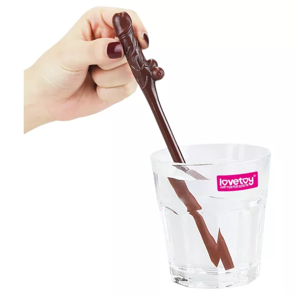 Lovetoy - pajita pene realista - colores natural marrón negro