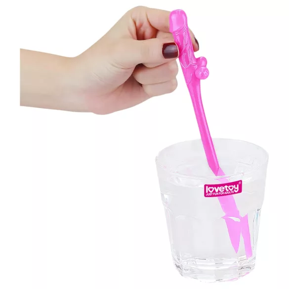 Lovetoy - pajita pene realista - silicona - rosa/azul/lila