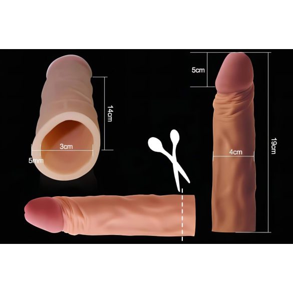 Lovetoy Pleasure X-tender - funda pene - 19 cm - color natural