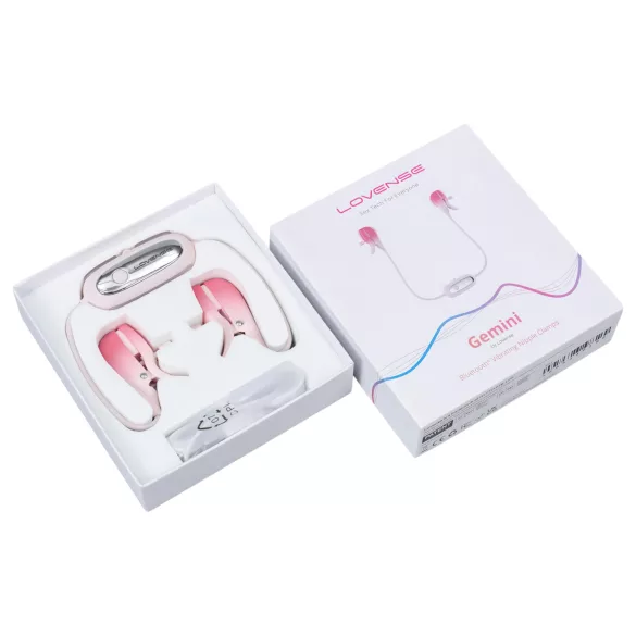 Lovense Gemini - Pinzas vibradoras para pezones controladas por app (rosa)