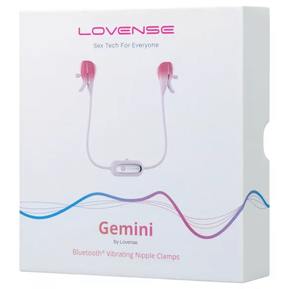 Lovense Gemini - Pinzas vibradoras para pezones controladas por app (rosa)