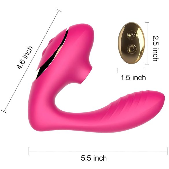 Tracy's Dog - vibrador succionador 2en1 recargable silicona rosa