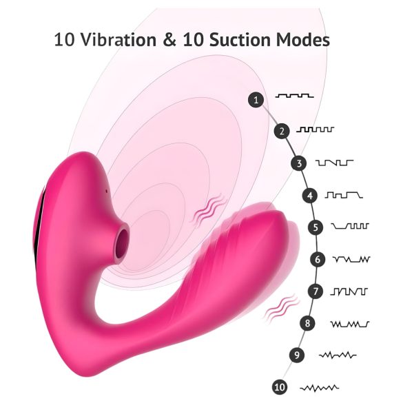 Tracy's Dog - vibrador succionador 2en1 recargable silicona rosa