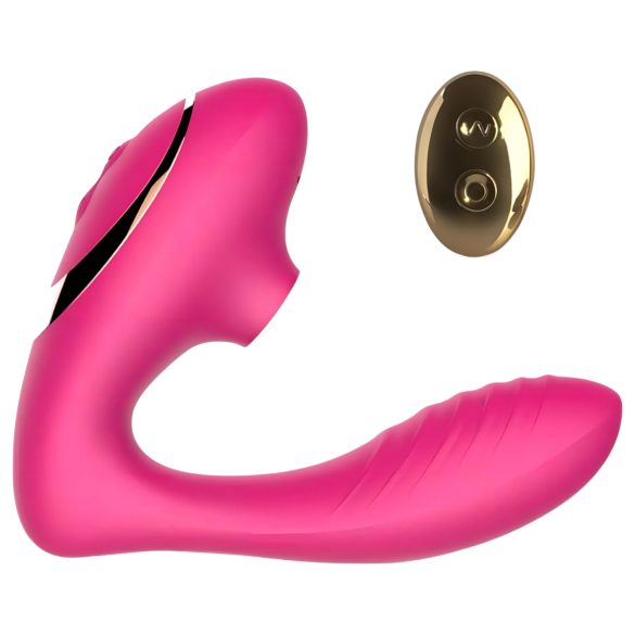 Tracy's Dog - vibrador succionador 2en1 recargable silicona rosa