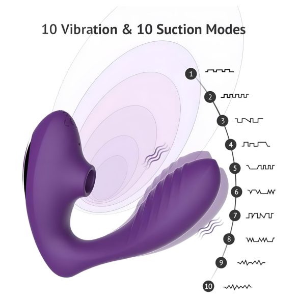 Tracy's Dog 2 - succionador y vibrador 2 en 1 - silicona lila