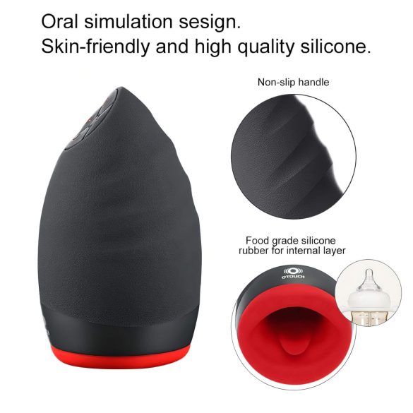 OTOUCH Chiven 2 - masturbador oral vibrador recargable - silicona negra