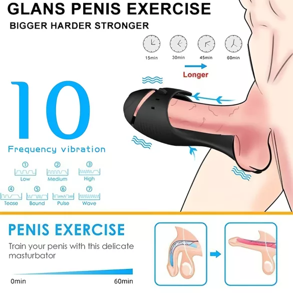 Leopard - vibrador para glande recargable - silicona negra