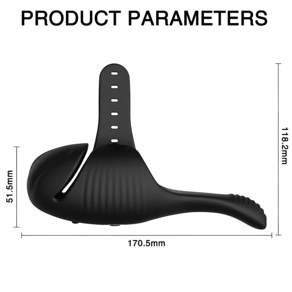 Leopard - vibrador para glande recargable - silicona negra