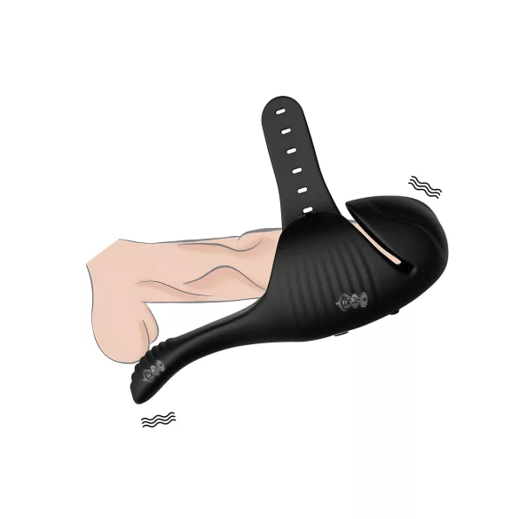 Leopard - vibrador para glande recargable - silicona negra