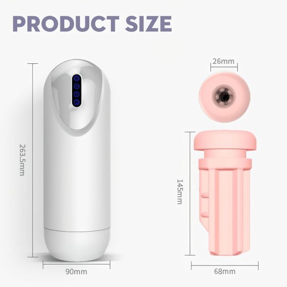 Leopard - masturbador masculino vibrador con movimiento arriba-abajo - blanco