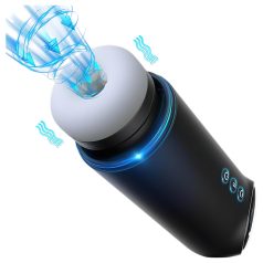   Leopard - masturbador automático con succión y vibración - silicona negra