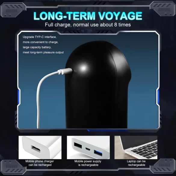 Leopard - masturbador automático con succión y vibración - silicona negra