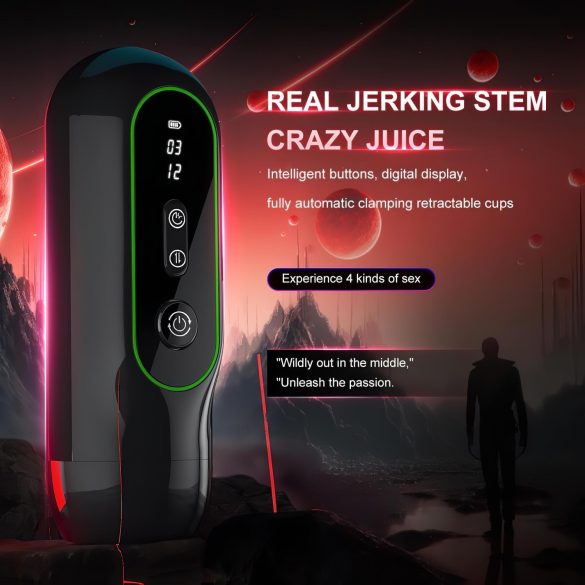 Leopard - masturbador vibrador movimiento arriba abajo - negro