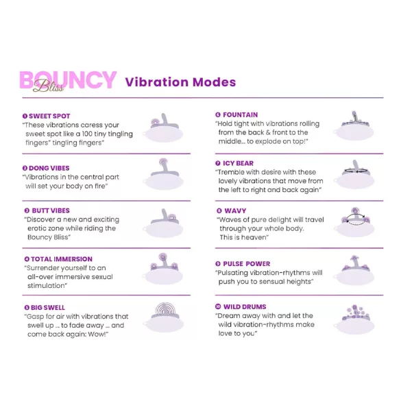 Bouncy Bliss Classic - cojín hinchable con vibrador - silicona lila