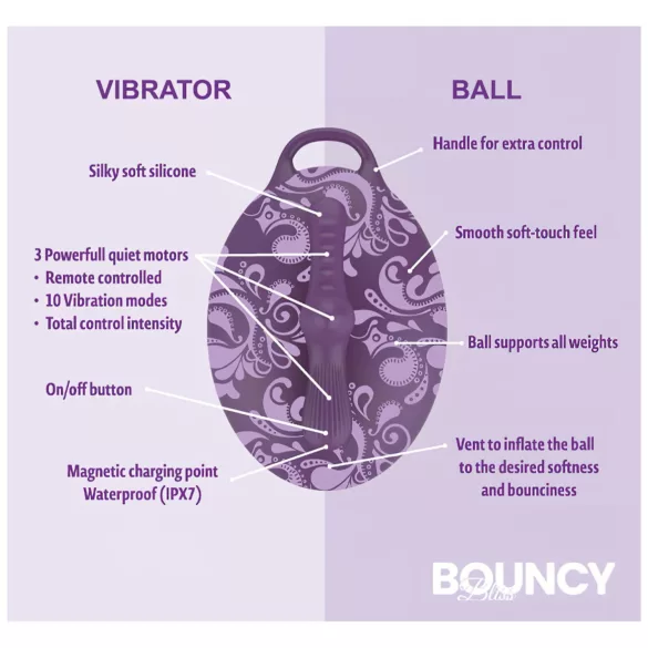 Bouncy Bliss Classic - cojín hinchable con vibrador - silicona lila