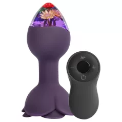 LOVISS Flower - vibrador anal con mando a distancia (morado)