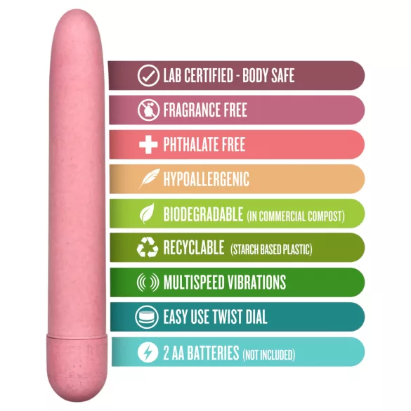 Gaia - Vibrador ecológico grande - silicona rosa