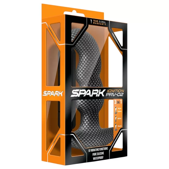 Blush Spark - vibrador anal impermeable - silicona negra