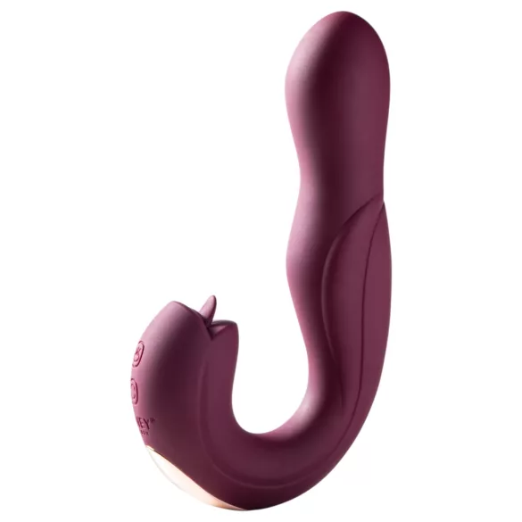Honey Play Box Joi - vibrador punto G rotatorio con lengua - silicona lila