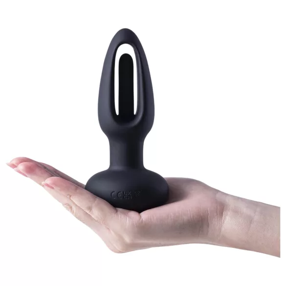 Honey Play Box Snuggy - consolador anal con lengua vibrador - silicona negra