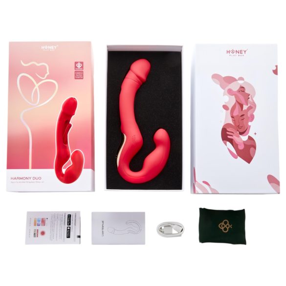 Honey Play Box Harmony Duo - vibrador con lengüeta y arnés inteligente