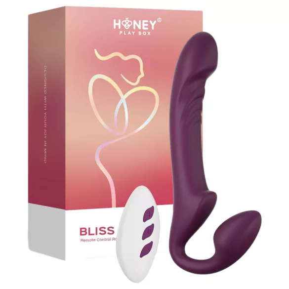 Honey Play Box Bliss - arnés con vibrador rotatorio perlas - silicona lila
