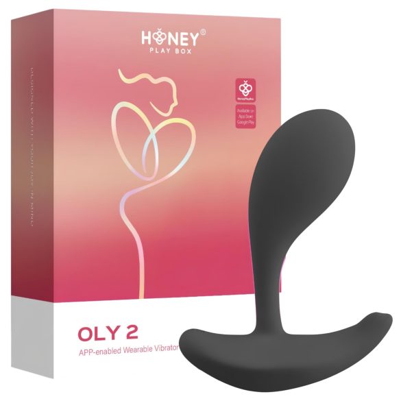 Honey Play Box Oly 2 - vibrador doble punto G y clítoris - silicona negra