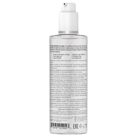 Wicked Simply Hybrid - lubricante híbrido vegano - 120 ml
