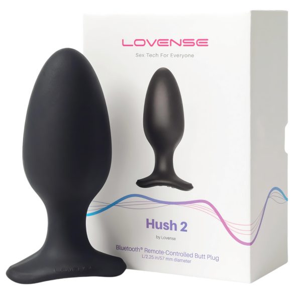 LOVENSE Hush 2 L - Pequeño consolador anal recargable (57mm) - Negro