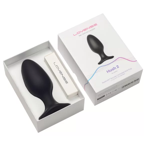 Lovense - plug anal vibrador recargable - tamaño L - silicona negra