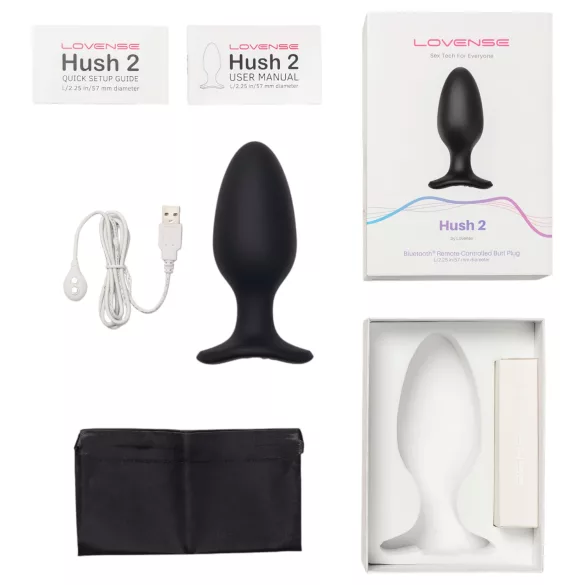 Lovense - plug anal vibrador recargable - tamaño L - silicona negra