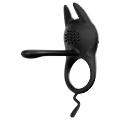   AlvUp - anillo vibrador para pene con estimulador de clítoris - silicona negra