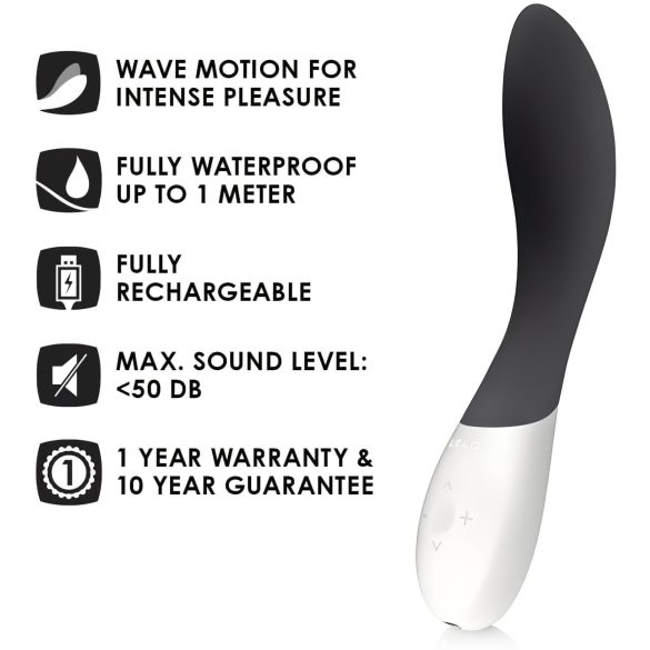 LELO Mona Wave - vibrador punto G impermeable - silicona negra