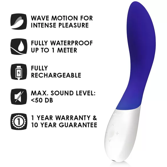 LELO Mona Wave - vibrador punto G impermeable - silicona azul