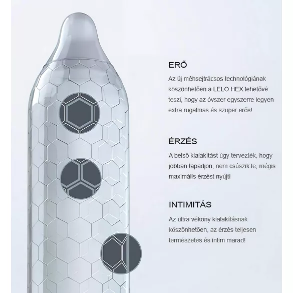 LELO Hex Original - preservativo premium - látex - 3 unidades