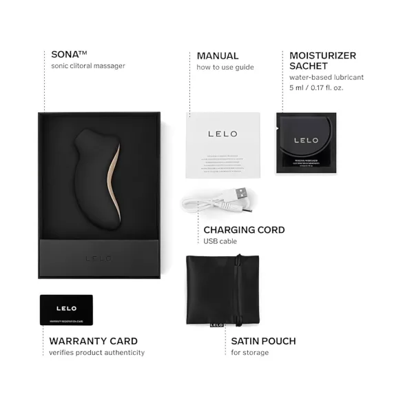 LELO - estimulador de clítoris por ondas sónicas - silicona negra