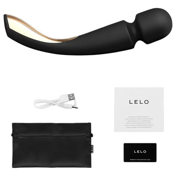 LELO - masajeador vibrador recargable grande - silicona negra