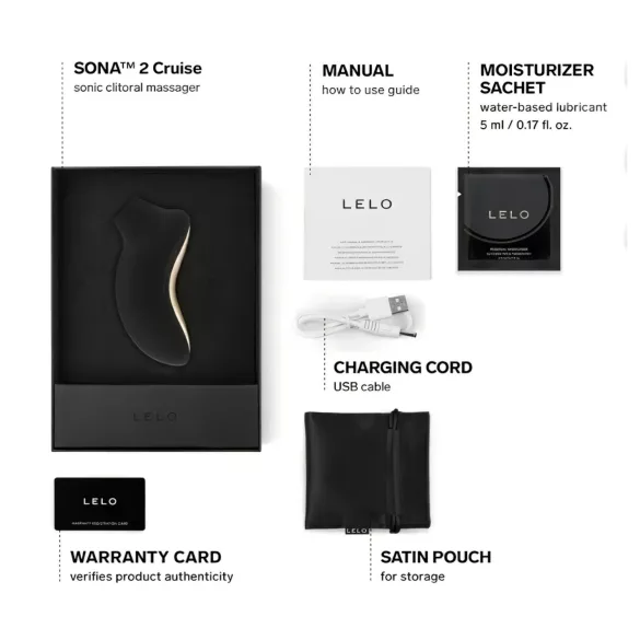 LELO Sona 2 Cruise - succionador de clítoris por ondas sónicas - silicona negra