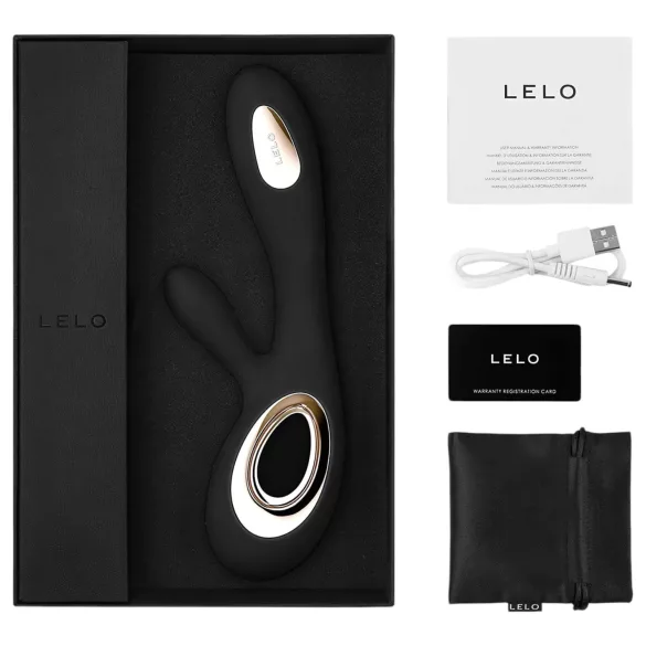 LELO Soraya Wave - vibrador doble estimulador con movimiento - silicona negra
