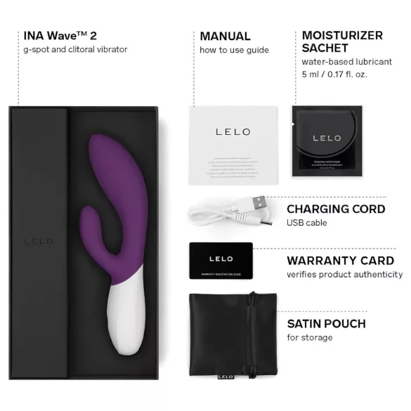 LELO Ina Wave 2 - vibrador recargable e impermeable - silicona lila