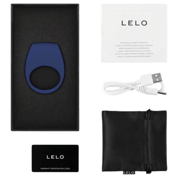 LELO Tor 3 - anillo vibrador para pene recargable inteligente - azul