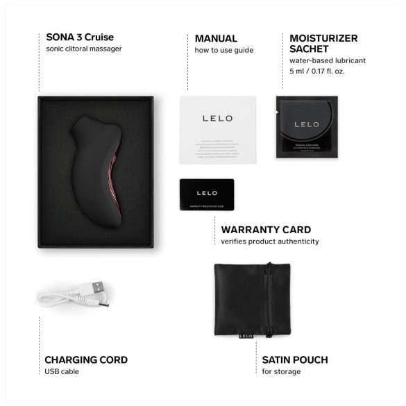 LELO Sona 3 Cruise - succionador de clítoris por ondas - silicona negra