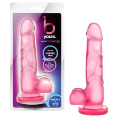   B Yours Sweet N Hard 4 - consolador con testículos - 18cm - silicona rosa