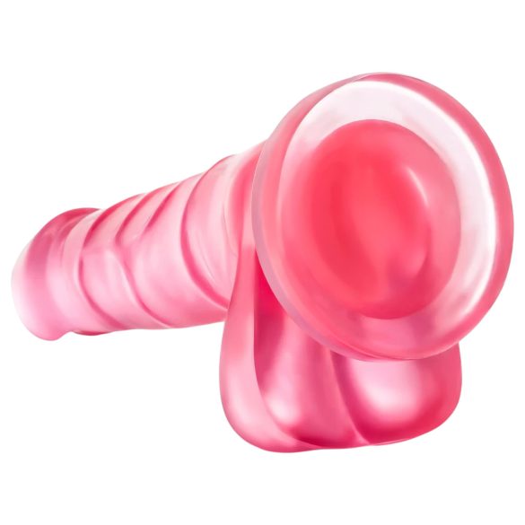 B Yours Sweet N Hard 4 - consolador con testículos - 18cm - silicona rosa