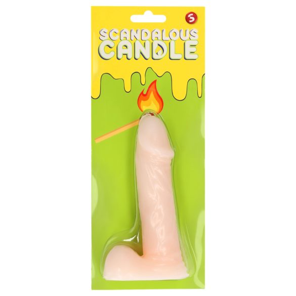 Escandalosa Vela Fálica con Testículos - Natural (133g)